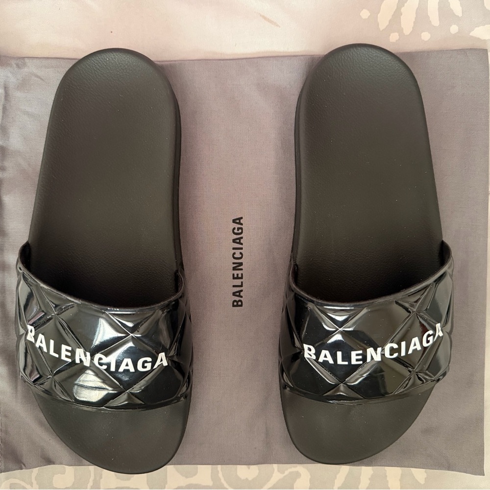 Balenciaga Glossy Black Slides